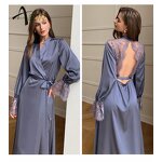 Silk Lace Robe Factory - Luxury Long Nightgown