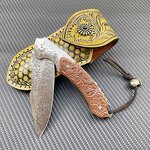 Pocket Folding Knife Supplier - CNC Engrave Damascus VG10 Blade Survival