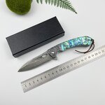 Damascus Outdoor Knife Factory - Direct Sale Sea Shell Handle Pocket