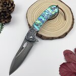 Damascus Outdoor Knife Factory - Direct Sale Sea Shell Handle Pocket