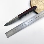 Damascus Pocket Knife Supplier - Steel Blade Wood Handle Hunting Survival