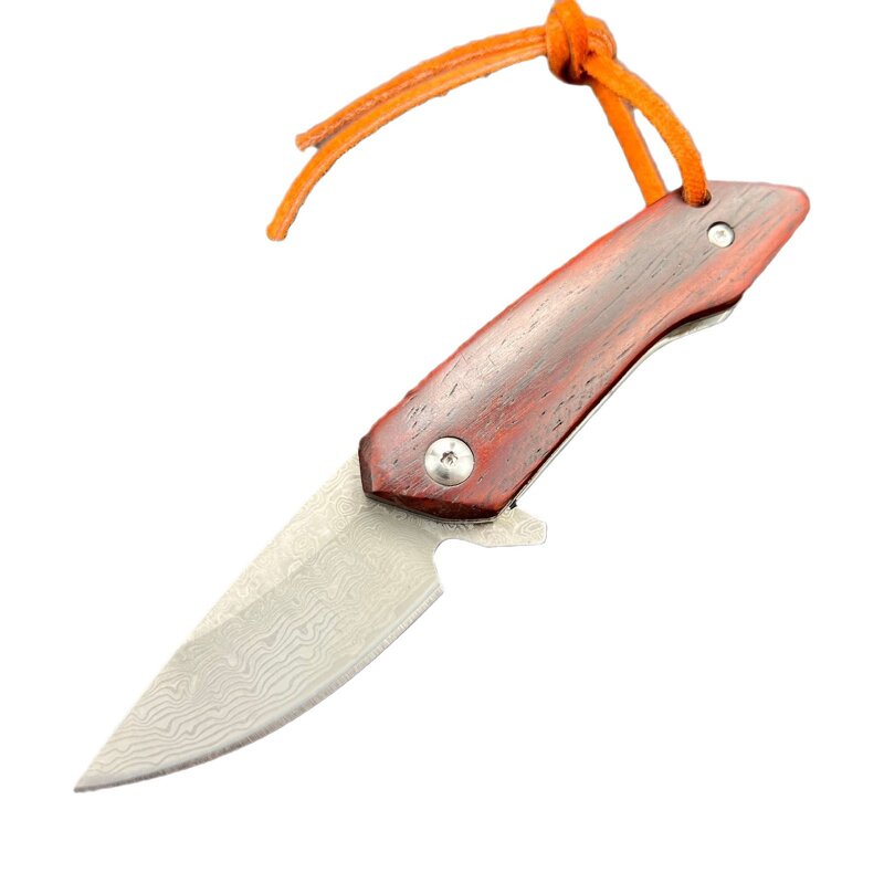 Pocket Folding Knife Supplier - Damascus Steel Red Sandalwood Handle