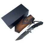 Damascus Pocket Knife Supplier - Steel Wooden Handle Men Outdoor Collectable