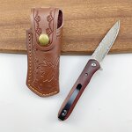 Damascus Pocket Knife Supplier - Steel Blade Wood Handle Hunting Survival
