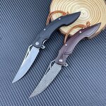Damascus Folding Knife Factory - Wood/G10 Handle High Hardness Outdoor