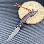 Damascus Folding Knife Factory - Wood/G10 Handle High Hardness Outdoor