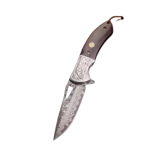 Damascus Pocket Knife Supplier - High Carbon Steel Camping Self-Defense