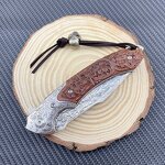 Pocket Folding Knife Supplier - CNC Engrave Damascus VG10 Blade Survival