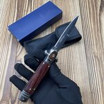 Folding Knife Supplier - Italian AKC Tactical Wood Handle Camping