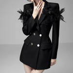 Blazer Factory - Spring Solid Lace 3D Design Slim Fit Women