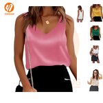 Tank Top Factory - Women's Blouse Aesthetic Brandy Melville Silk Casual