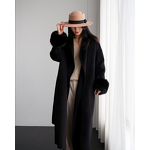 Women's Coat Factory - Casual Long Coat Soft Cashmere Woolen Plain