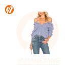 Women's Shirt Factory - Striped Casual Long Sleeve Button-Down Plus