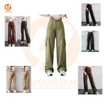 Cargo Pants Supplier - Wholesale Ladies Casual High Waisted Pocket