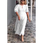 Cotton Dress Factory - Round Neck Loose for Mama Black Casual Plus Size