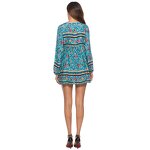 Printing Dress Supplier - V Neck Strap Tassel Church for Women Mini Asian