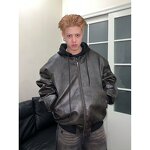 Leather Jacket Supplier - PU Hoodie Parka Coat Design logo Custom