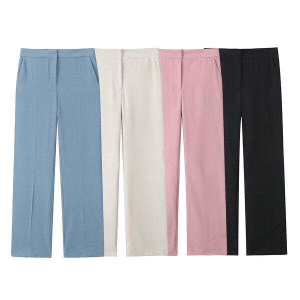 Women's Pants Supplier - 2025 Spring New Chic Megaphone Vintage High Waist