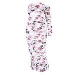 Bandage Maxi Dress Factory - Floral Print Loose Casual Winter Formal Double