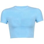 Crop Top Supplier - Custom 100% Cotton Plus Size Blank Puff Rhinestone