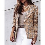 Suit Jacket Supplier - European American Double-Breasted Plaid Office
