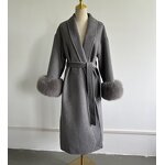 Women's Coat Factory - Casual Long Coat Soft Cashmere Woolen Plain