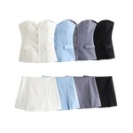 Women's Set Factory - Summer Versatile High Waist Satin Side Top Skirt