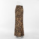 Maxi Skirt Factory - Fashion Vintage Street Wear Leopard Printed Satin