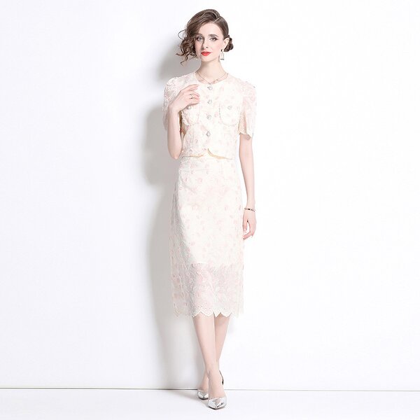 Print Dress Factory - Fashion Round Neck Long White Cotton Autumn Long