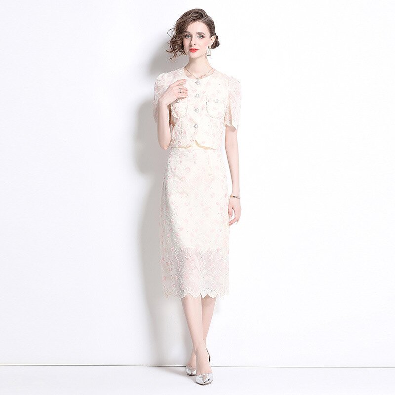 Print Dress Factory - Fashion Round Neck Long White Cotton Autumn Long