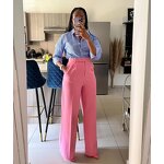 Women's Trousers Factory - New Trendy Solid Color Elegant Wide Leg