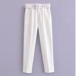 Women's Pants Factory - New Arrival Solid Color Slim Waist With Belt