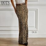 Long Skirt Supplier - OOTN Fashion Elegant Leopard Trailing Summer Zipper