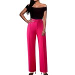Women's Trousers Supplier - Elegant Pleater Office Lady Slim Straight