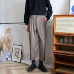 Men's Pants Supplier - Business Casual Sagging Straight Suit Cropped