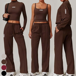 Yoga Suit Set Factory - OEM New Women's Sports Fitness 4pcs Vest Pants