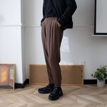 Men's Pants Supplier - Business Casual Sagging Straight Suit Cropped