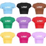 Crop Top Supplier - Custom 100% Cotton Plus Size Blank Puff Rhinestone