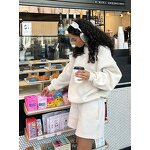 Hoodie Set Factory - Custom Crop Top Half Turtleneck Women Set Wholesale