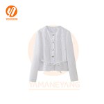 Textured Jacket Supplier - Summer Fashion Retro Round Neck Casual
