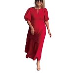 Cotton Dress Factory - Round Neck Loose for Mama Black Casual Plus Size