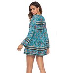 Printing Dress Supplier - V Neck Strap Tassel Church for Women Mini Asian