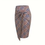 Print Skirt Supplier - Autumn High Waist Allover Print Twist Bodycon