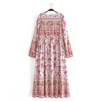Floral Dress Factory - Printing Tassel Long Sleeve Women Frock Casual