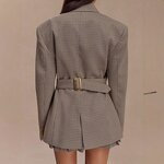 Women's Suit Supplier - 2025 Spring Slim Fit Elegant Plaid Long Sleeve