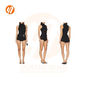 Romper Factory - Summer Sexy Halter Solid Pattern Sport Casual