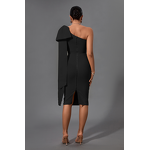 Bandage Dress Supplier - Black Solid Bowknot Evening One Shoulder Club