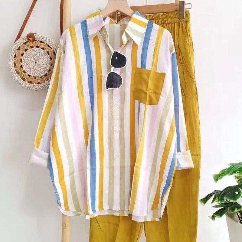 Striped Shirts Factory - Summer New Fashion Loose Slimming Comfortable