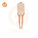 Bodycon Dress Supplier - Turn Down Collar Lace up Mini Dress