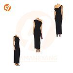 Dress Factory - Midi Evening Party Backless Ruffled Bodycon Prom